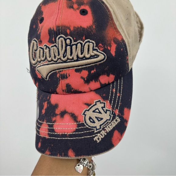 North Carolina Tarheels Custom Bleach Splatter Dad Hat OS - Picture 3 of 9